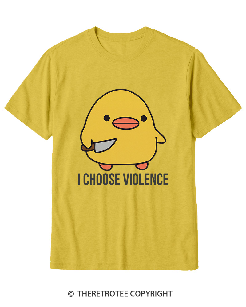 TheRetroTee I Choose Violence 1970s Cotton T-Shirt