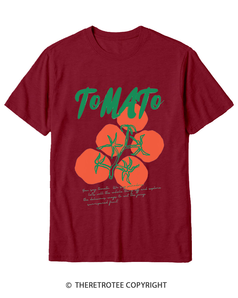 TheRetroTee Tomato 1970s Cotton T-Shirt