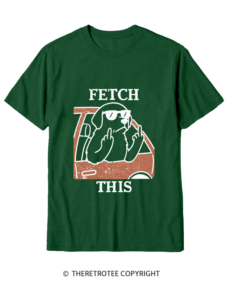 TheRetroTee Fetch This Dog 1990s Cotton T-Shirt