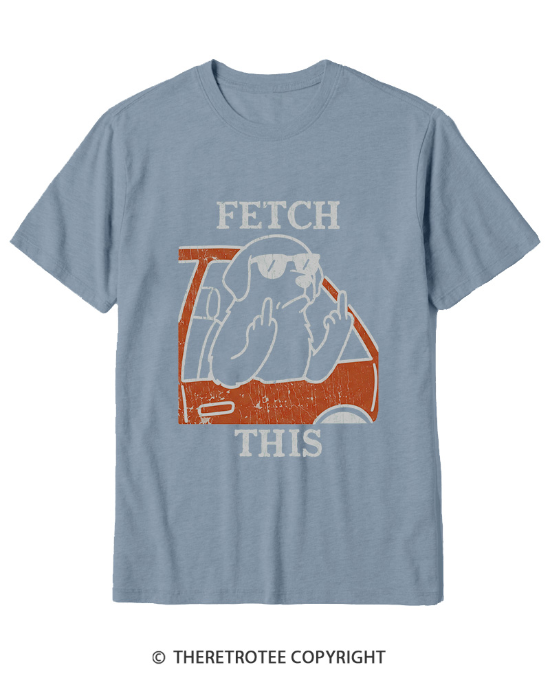 TheRetroTee Fetch This Dog 1990s Cotton T-Shirt