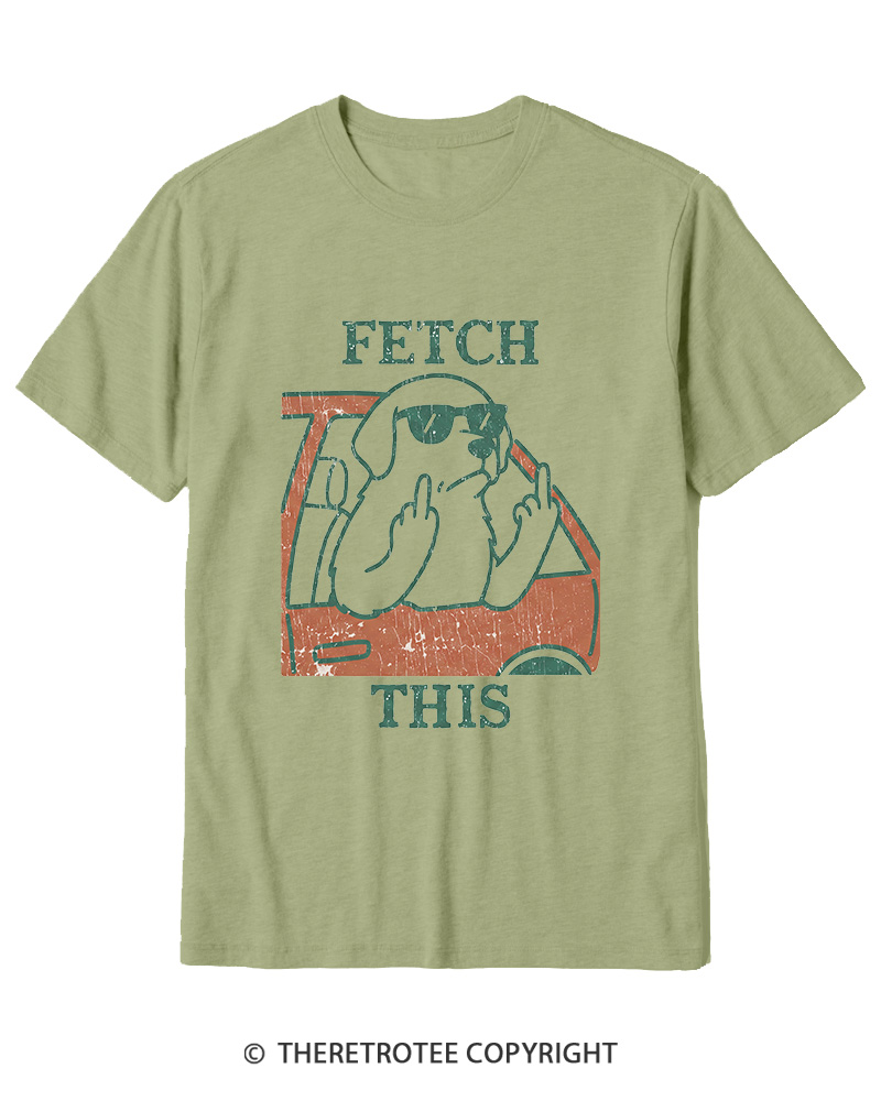 TheRetroTee Fetch This Dog 1990s Cotton T-Shirt