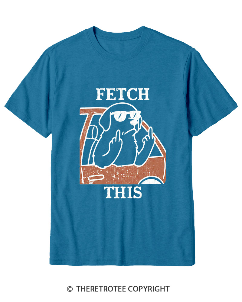 TheRetroTee Fetch This Dog 1990s Cotton T-Shirt