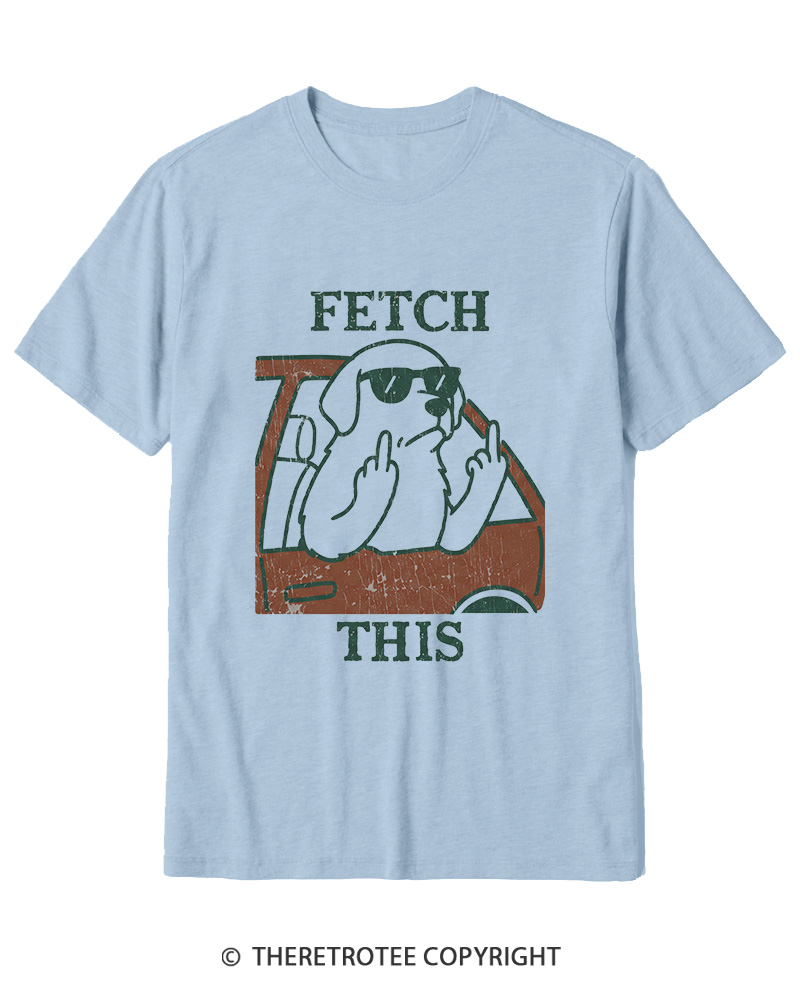 TheRetroTee Fetch This Dog 1990s Cotton T-Shirt