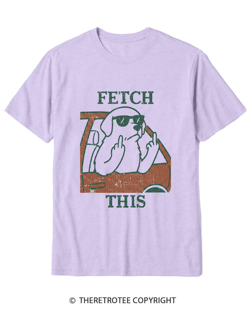 TheRetroTee Fetch This Dog 1990s Cotton T-Shirt