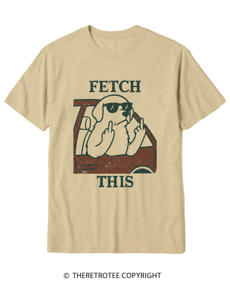 TheRetroTee Fetch This Dog 1990s Cotton T-Shirt