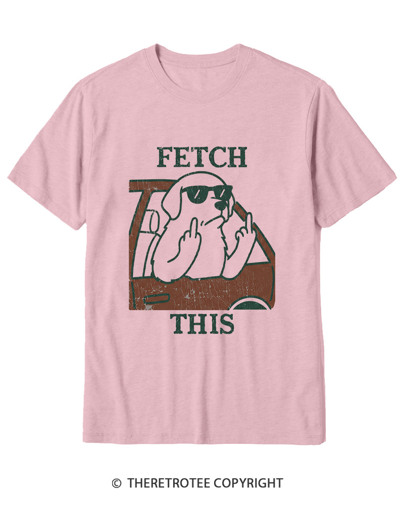 TheRetroTee Fetch This Dog 1990s Cotton T-Shirt