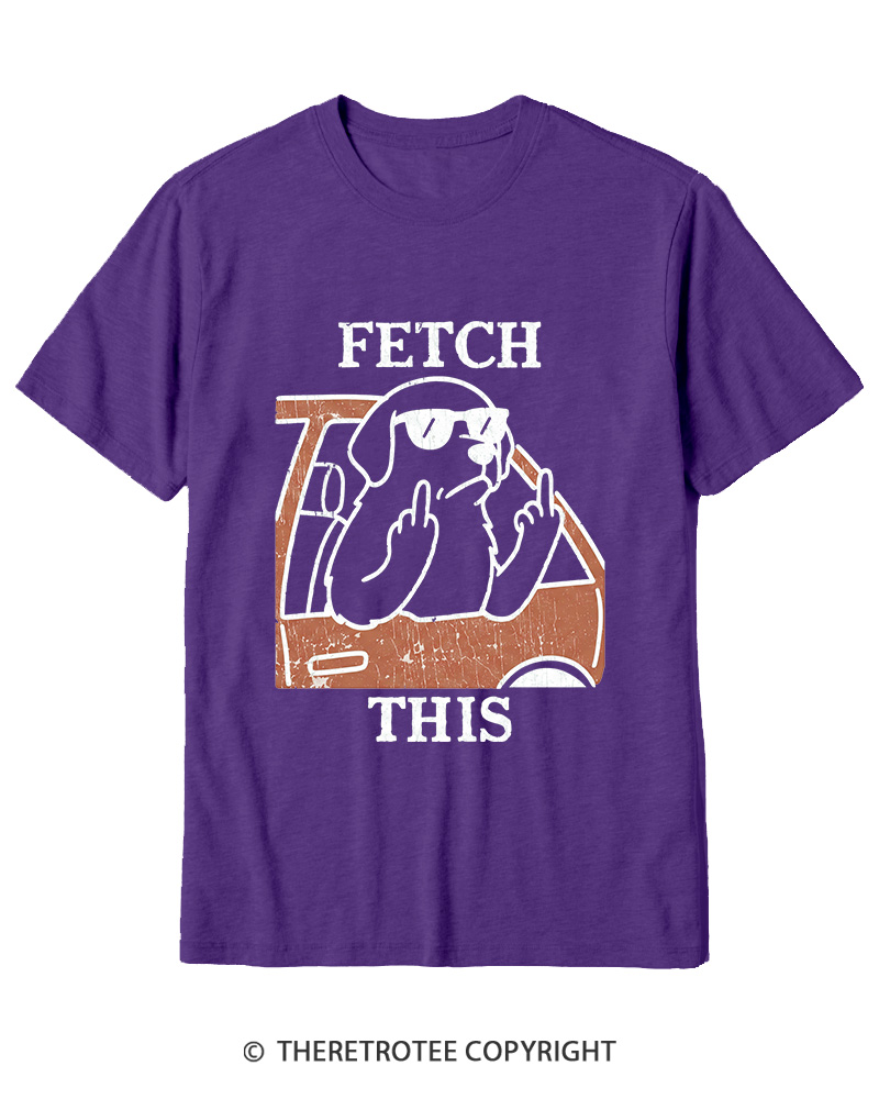 TheRetroTee Fetch This Dog 1990s Cotton T-Shirt