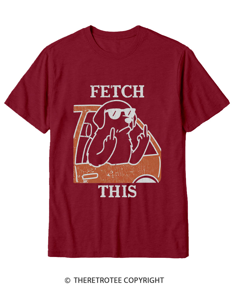 TheRetroTee Fetch This Dog 1990s Cotton T-Shirt