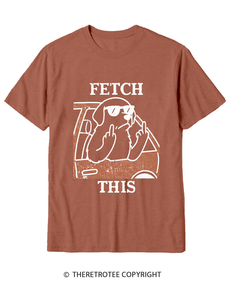 TheRetroTee Fetch This Dog 1990s Cotton T-Shirt