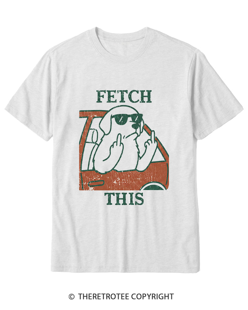 TheRetroTee Fetch This Dog 1990s Cotton T-Shirt