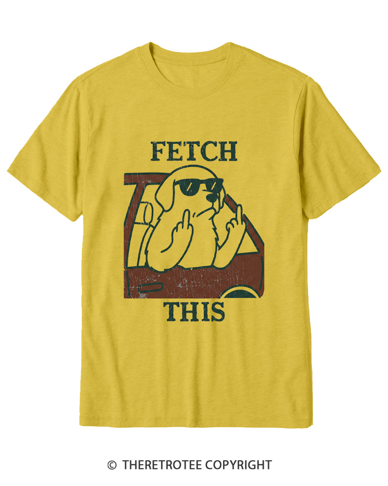 TheRetroTee Fetch This Dog 1990s Cotton T-Shirt
