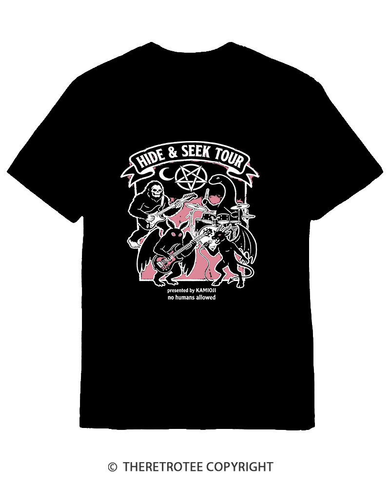 TheRetroTee Cryptid Tour Mothman Sasquatch Cotton T-Shirt