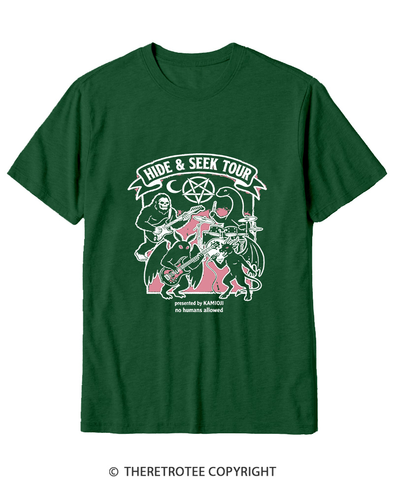 TheRetroTee Cryptid Tour Mothman Sasquatch Cotton T-Shirt