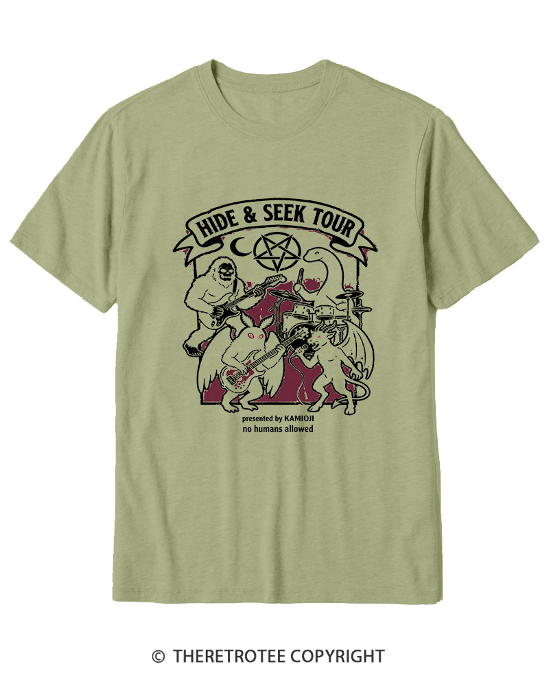 TheRetroTee Cryptid Tour Mothman Sasquatch Cotton T-Shirt