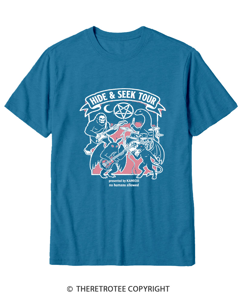 TheRetroTee Cryptid Tour Mothman Sasquatch Cotton T-Shirt