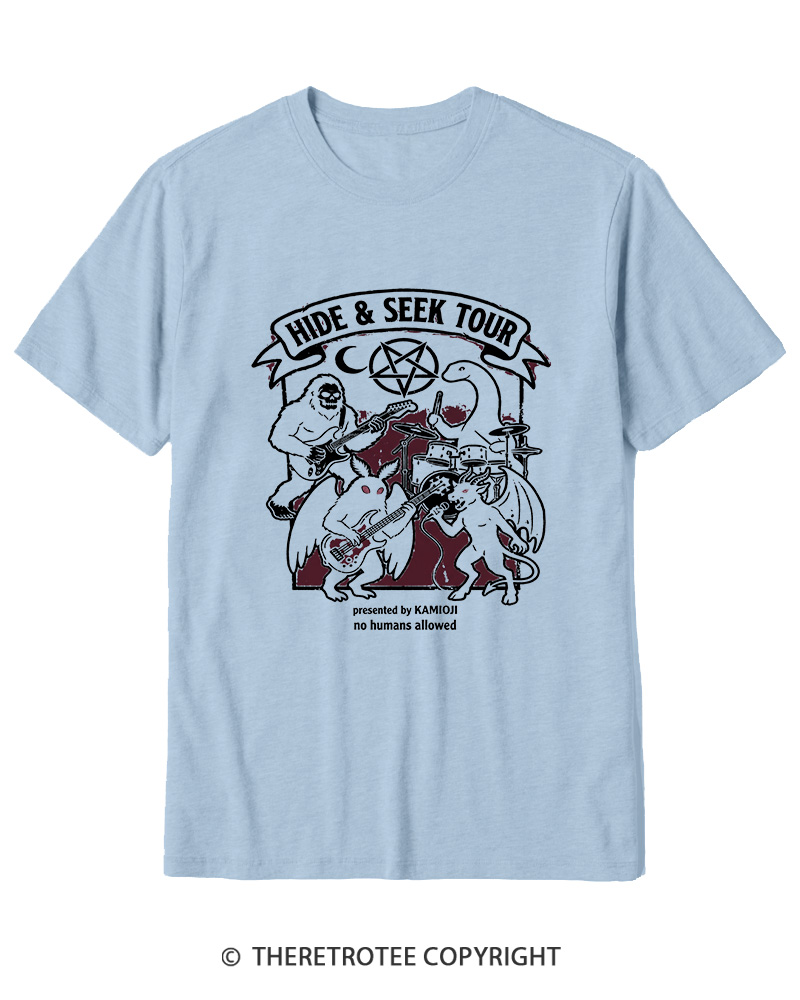 TheRetroTee Cryptid Tour Mothman Sasquatch Cotton T-Shirt