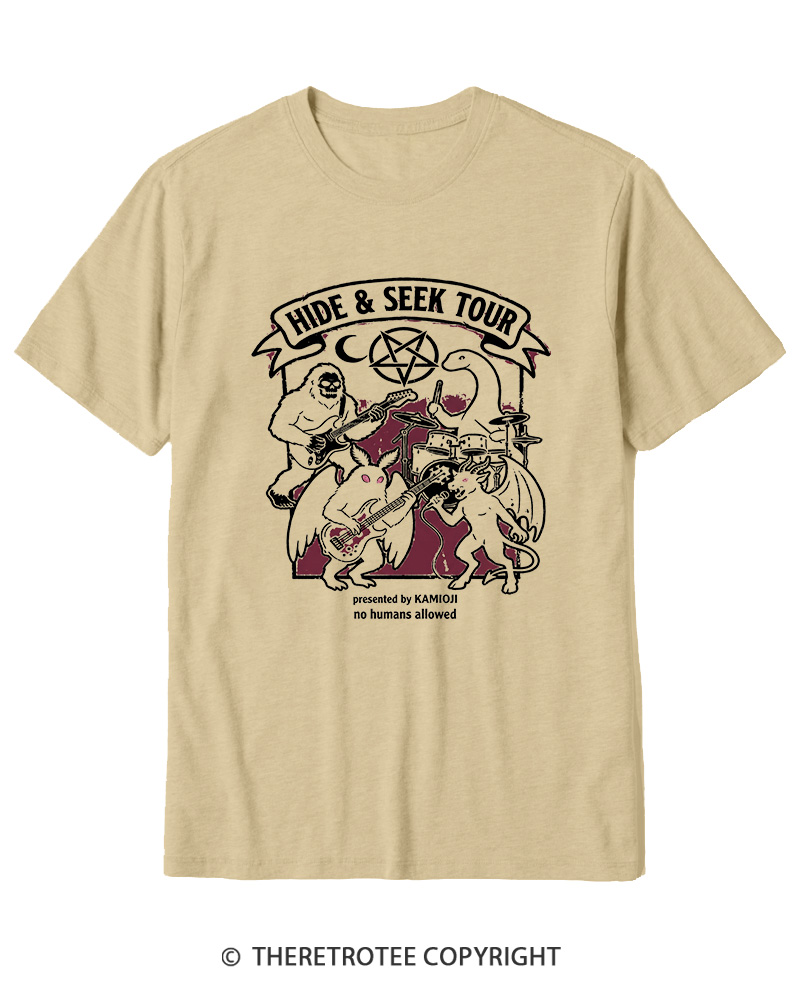 TheRetroTee Cryptid Tour Mothman Sasquatch Cotton T-Shirt