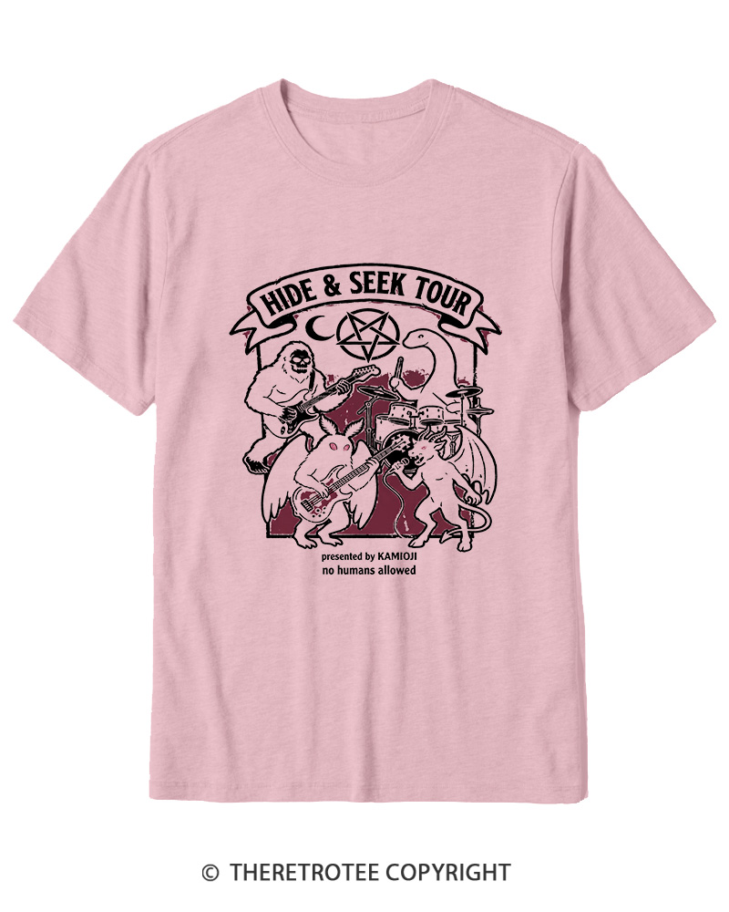 TheRetroTee Cryptid Tour Mothman Sasquatch Cotton T-Shirt