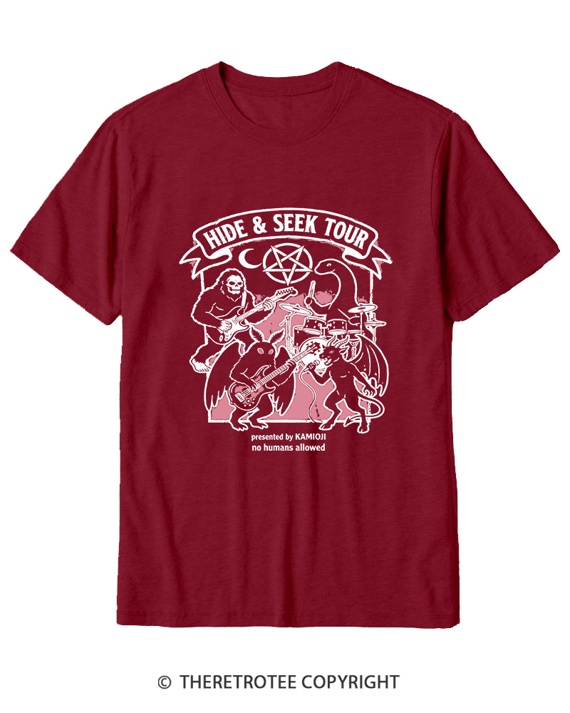 TheRetroTee Cryptid Tour Mothman Sasquatch Cotton T-Shirt