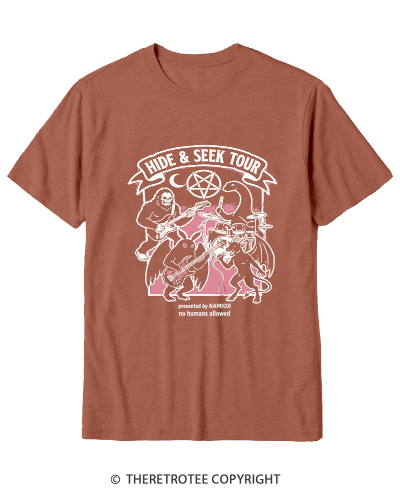 TheRetroTee Cryptid Tour Mothman Sasquatch Cotton T-Shirt