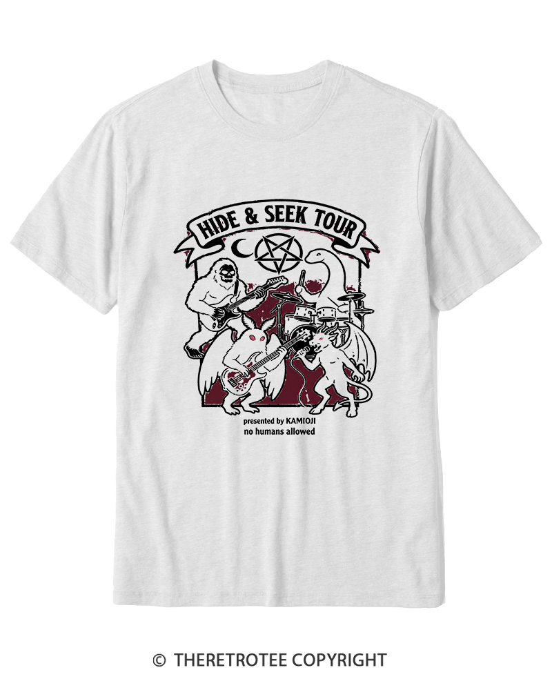 TheRetroTee Cryptid Tour Mothman Sasquatch Cotton T-Shirt