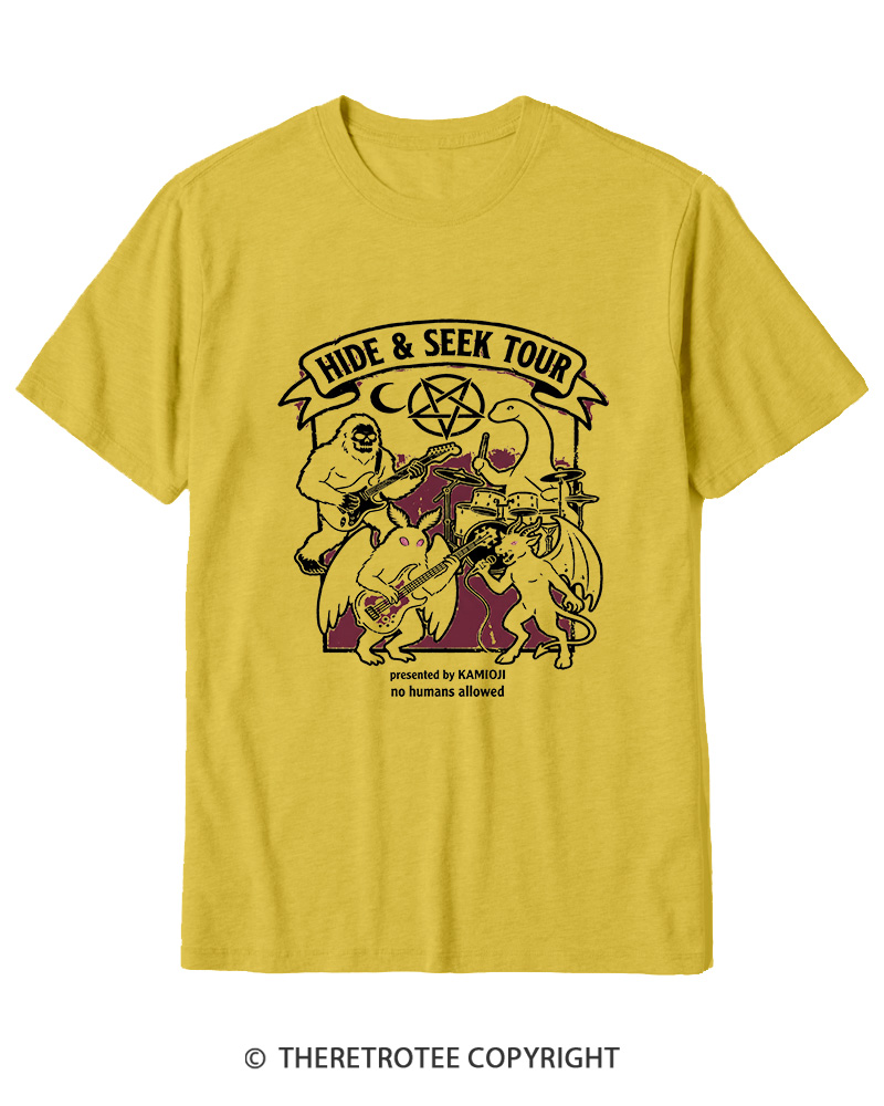 TheRetroTee Cryptid Tour Mothman Sasquatch Cotton T-Shirt