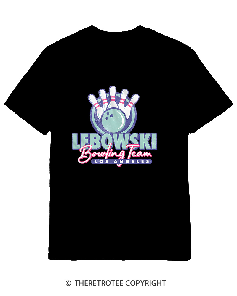 TheRetroTee Los Angeles Bowling Team 1990s Cotton T-Shirt