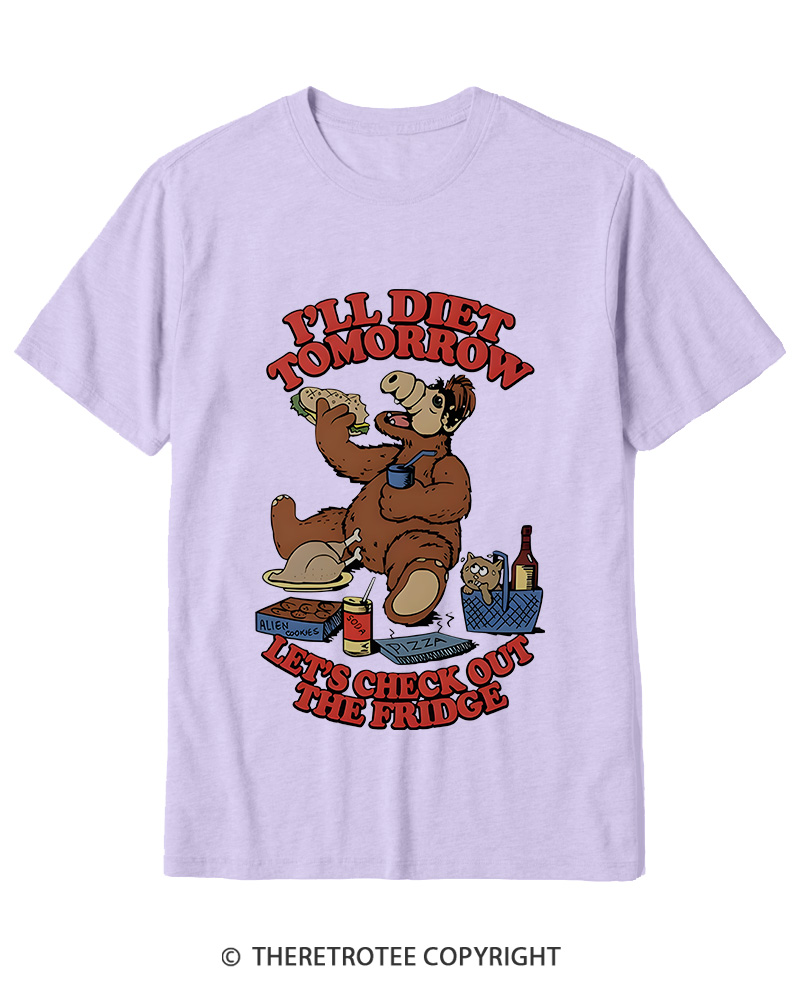 TheRetroTee I'll Diet Tomorrow Poster 1980s Cotton T-Shirt