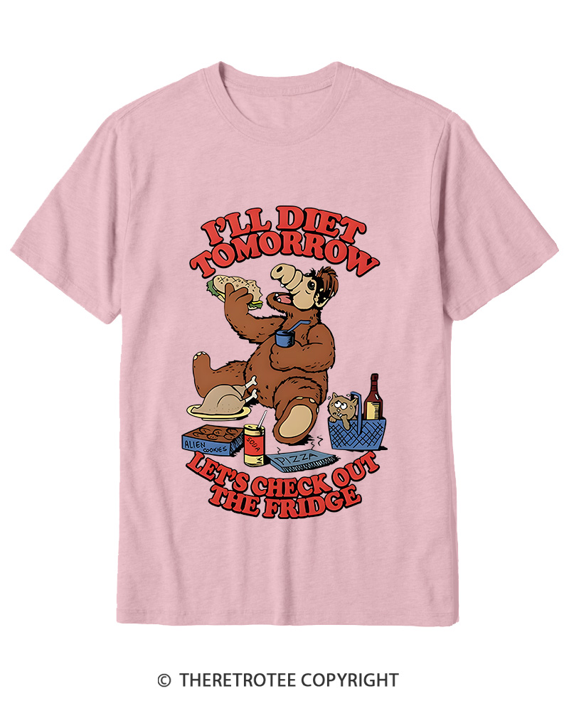 TheRetroTee I'll Diet Tomorrow Poster 1980s Cotton T-Shirt