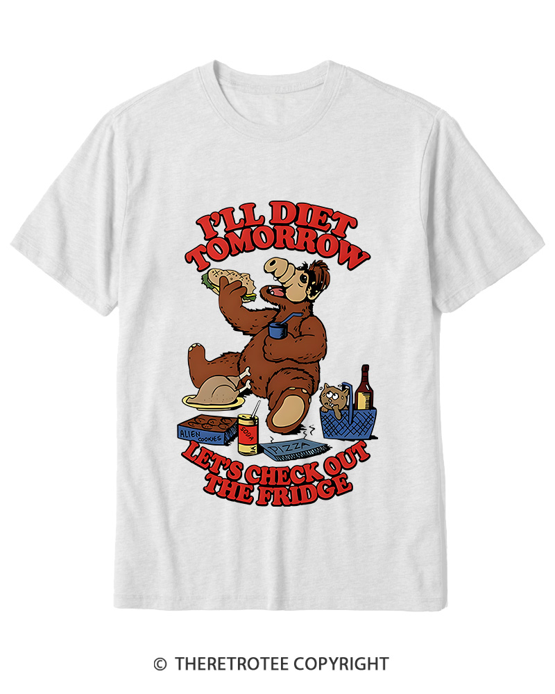 TheRetroTee I'll Diet Tomorrow Poster 1980s Cotton T-Shirt