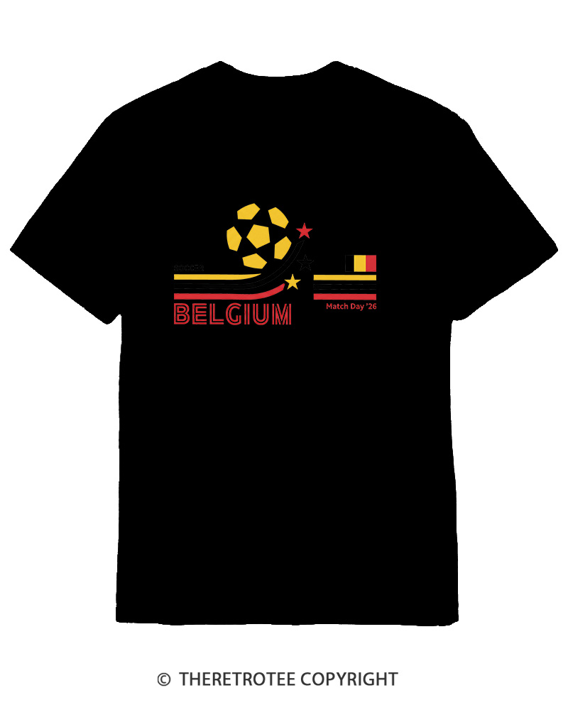 TheRetroTee Retro Belgium Soccer World Cotton T-Shirt