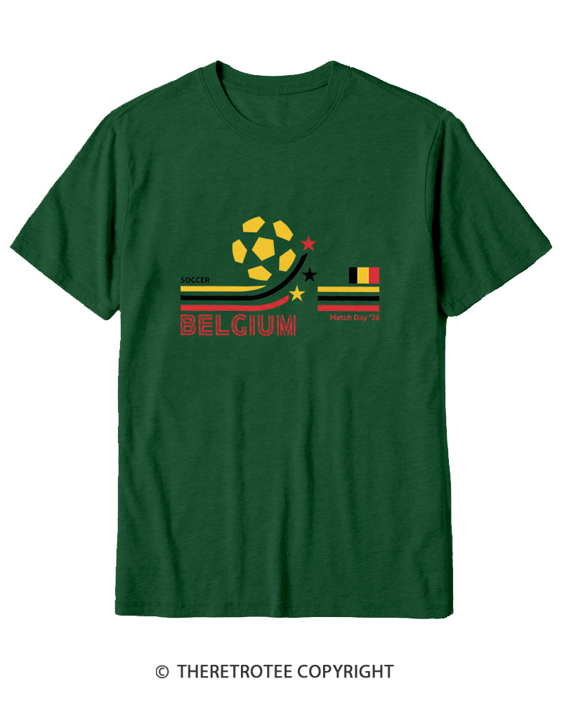 TheRetroTee Retro Belgium Soccer World Cotton T-Shirt