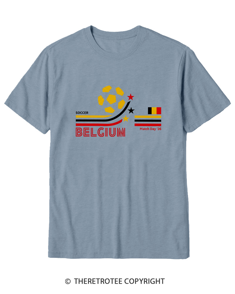 TheRetroTee Retro Belgium Soccer World Cotton T-Shirt