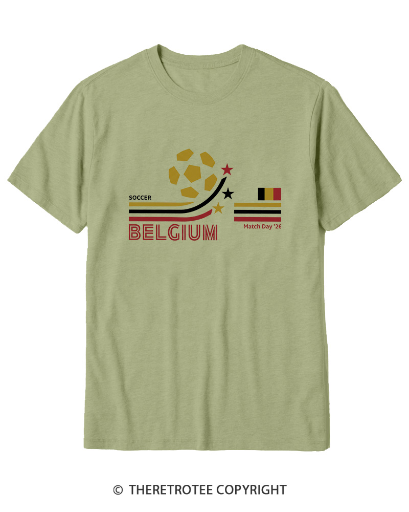 TheRetroTee Retro Belgium Soccer World Cotton T-Shirt