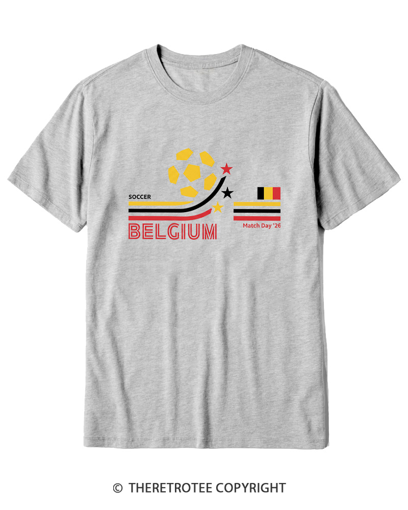 TheRetroTee Retro Belgium Soccer World Cotton T-Shirt