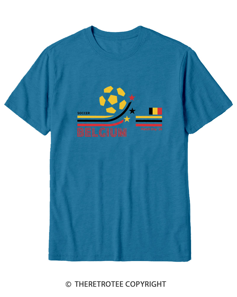 TheRetroTee Retro Belgium Soccer World Cotton T-Shirt