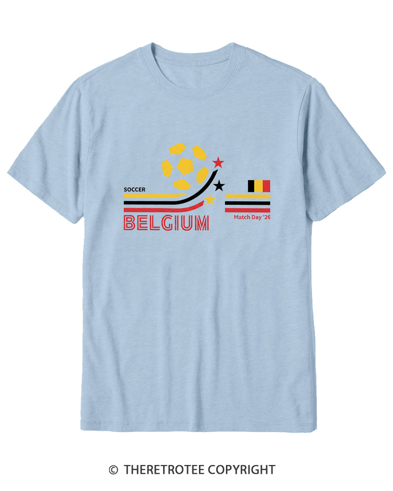 TheRetroTee Retro Belgium Soccer World Cotton T-Shirt