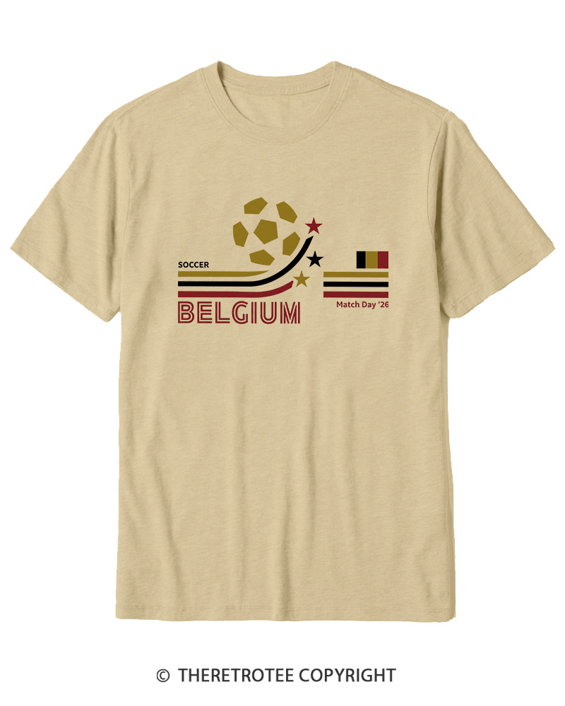 TheRetroTee Retro Belgium Soccer World Cotton T-Shirt
