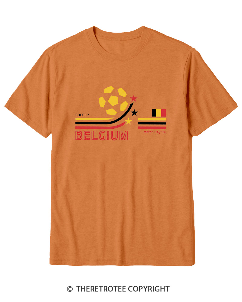 TheRetroTee Retro Belgium Soccer World Cotton T-Shirt