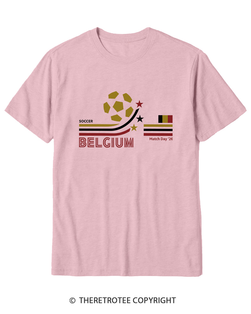 TheRetroTee Retro Belgium Soccer World Cotton T-Shirt