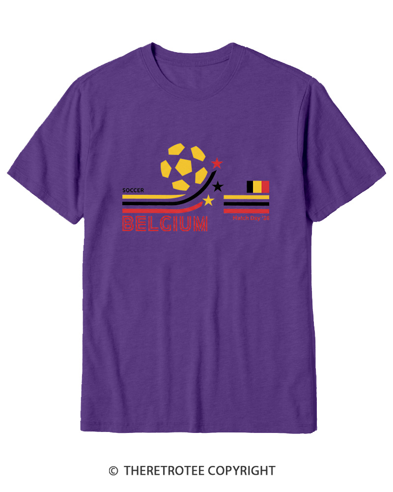 TheRetroTee Retro Belgium Soccer World Cotton T-Shirt