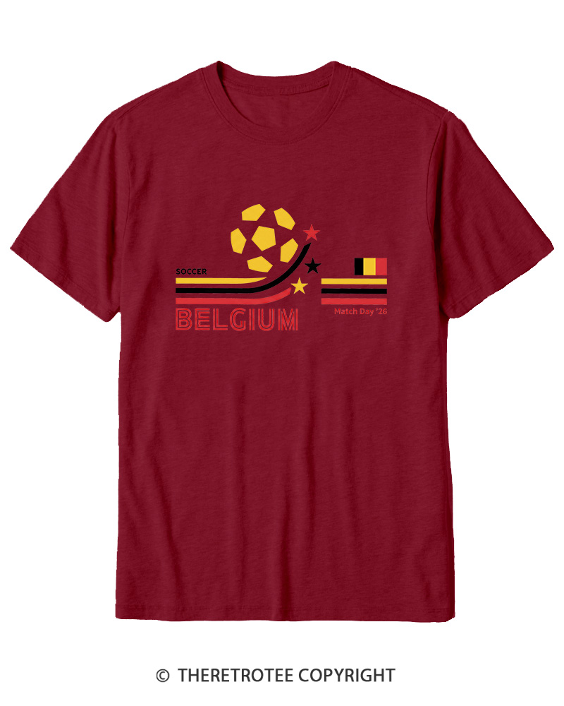 TheRetroTee Retro Belgium Soccer World Cotton T-Shirt