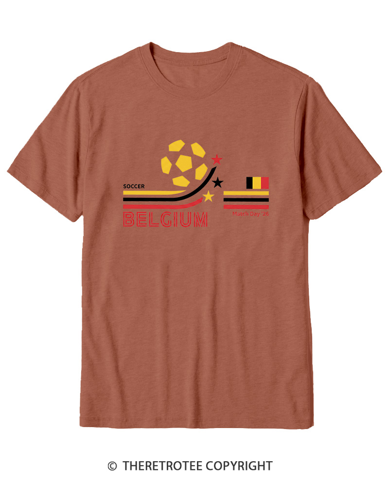TheRetroTee Retro Belgium Soccer World Cotton T-Shirt