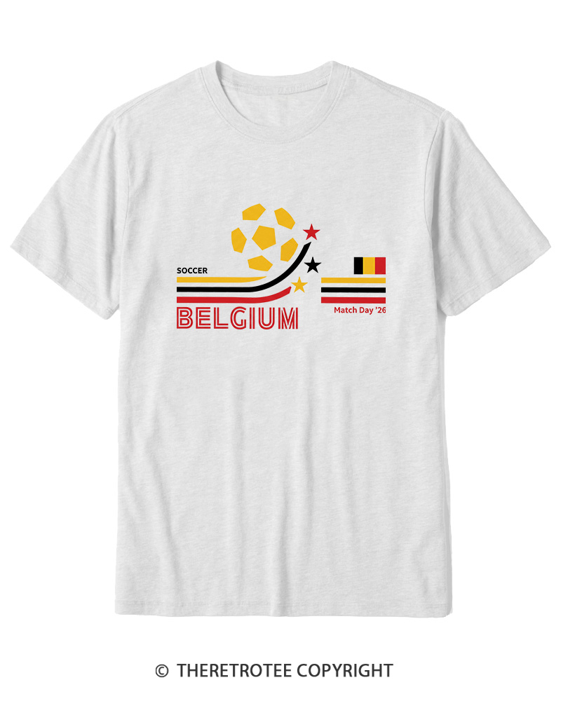 TheRetroTee Retro Belgium Soccer World Cotton T-Shirt