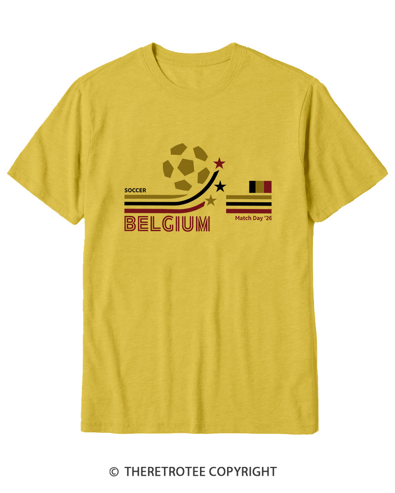 TheRetroTee Retro Belgium Soccer World Cotton T-Shirt