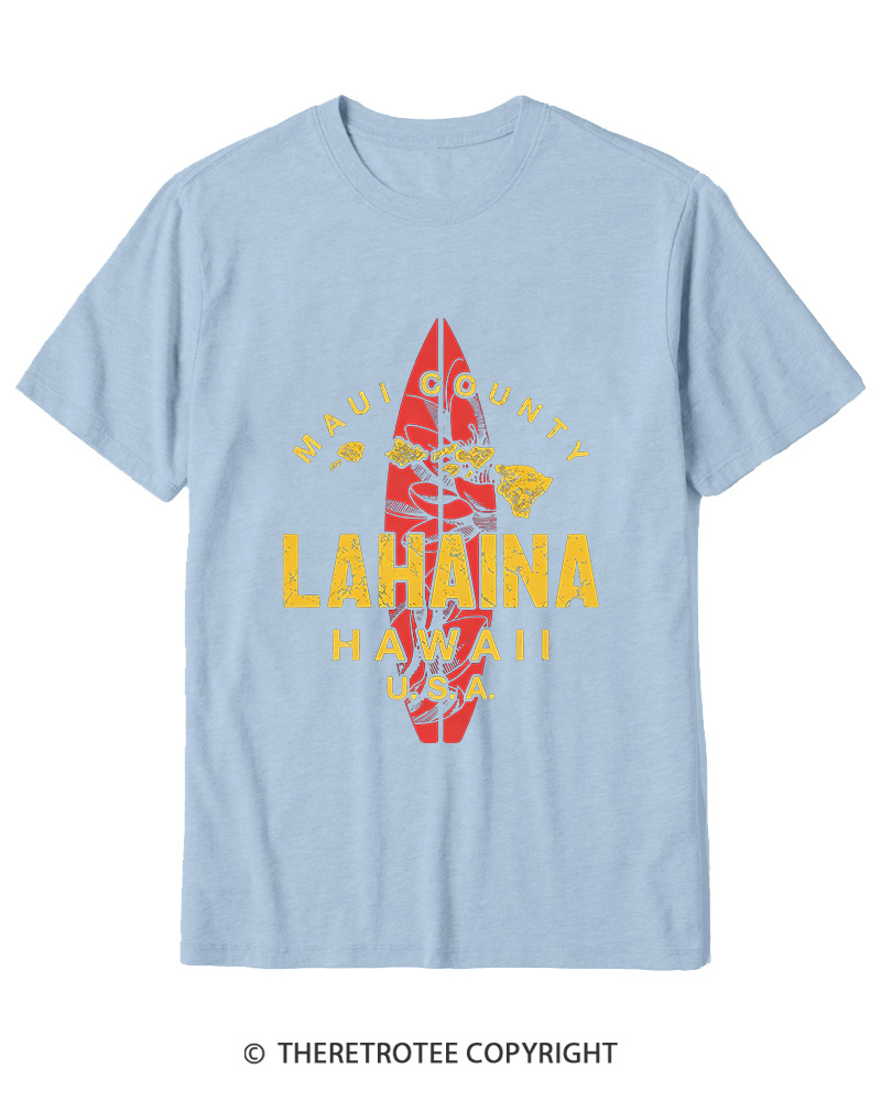 TheRetroTee Hawaii Lahaina Maui Hawaiian Islands Surf Cotton T-Shirt