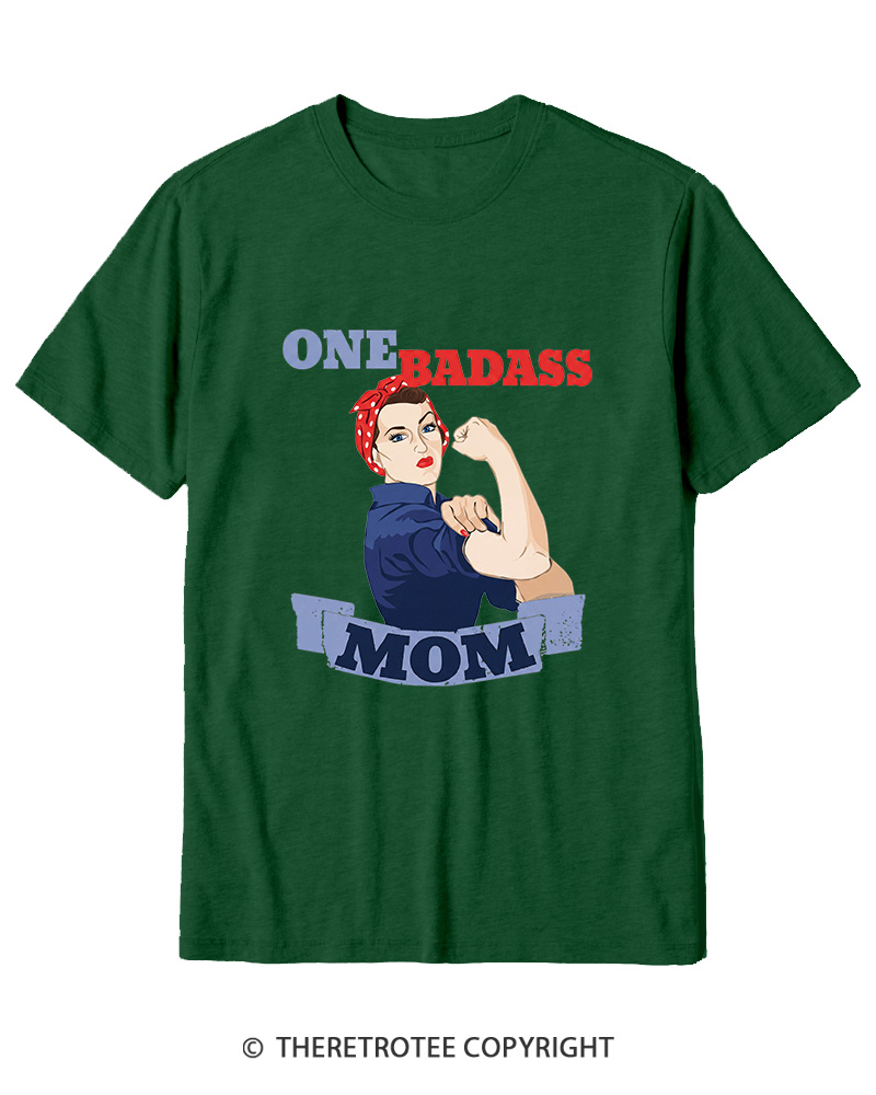 TheRetroTee One Badass Mom 1950s Cotton T-Shirt