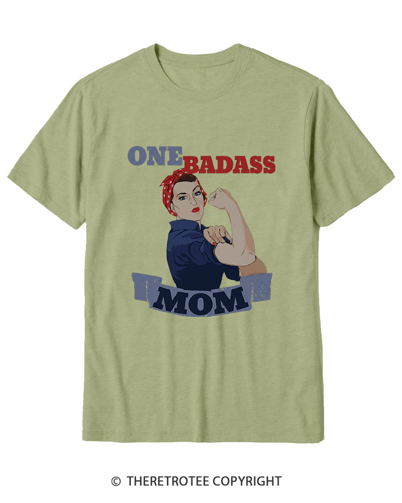 TheRetroTee One Badass Mom 1950s Cotton T-Shirt