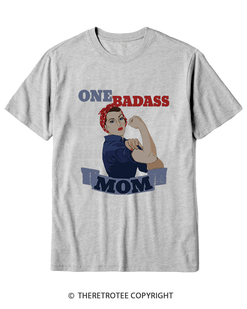 TheRetroTee One Badass Mom 1950s Cotton T-Shirt