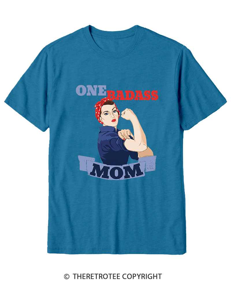 TheRetroTee One Badass Mom 1950s Cotton T-Shirt